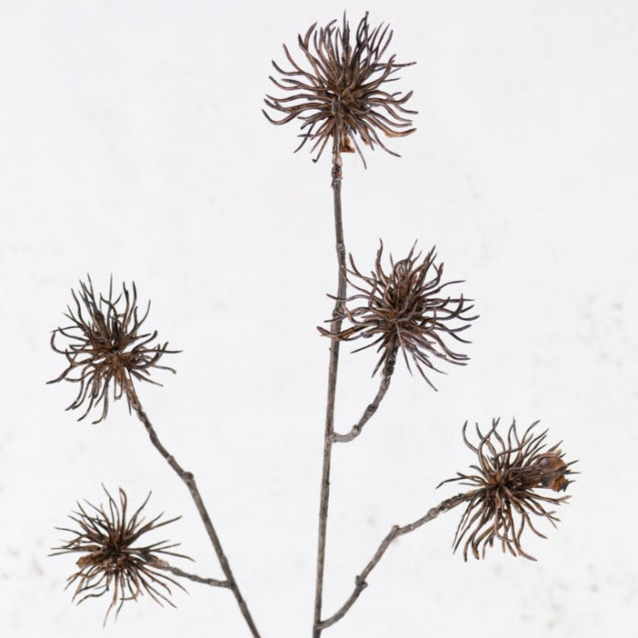 Artificial Flowers | Allium Branch, Wild, Artificial, Brown, 68cm Artificial Artificial Flowers