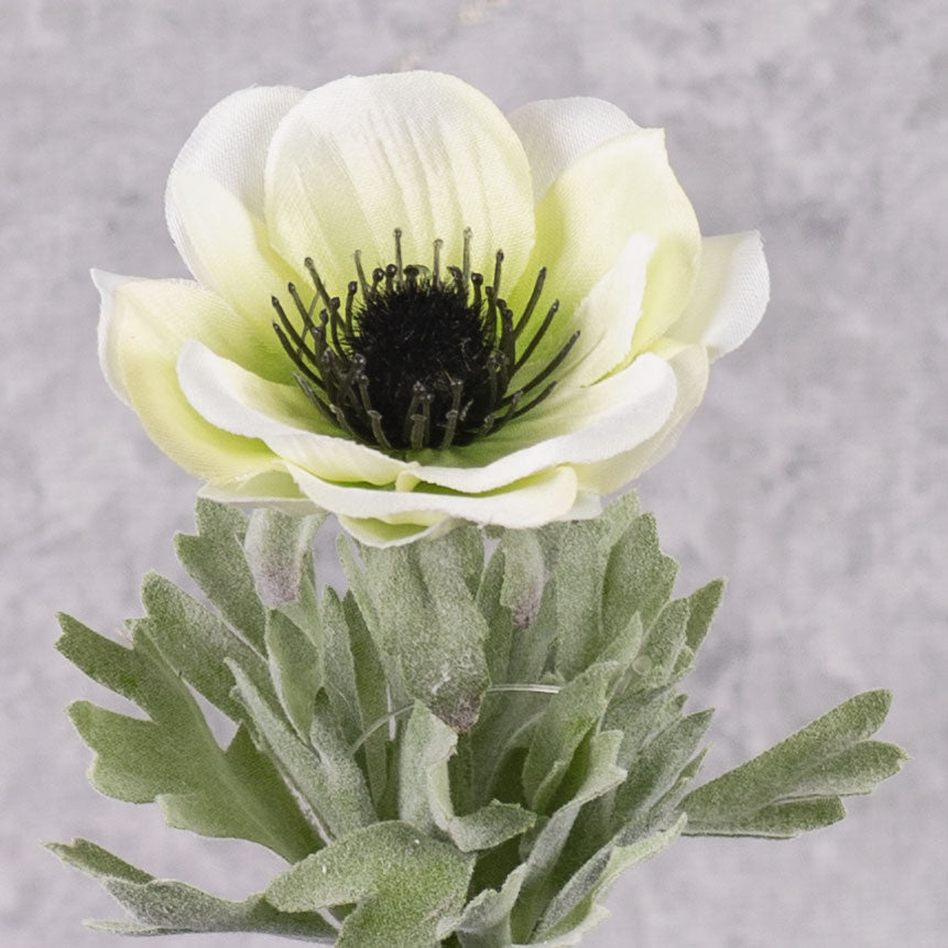 Artificial Flowers | Anemone Mia, Artificial, White, 11cm x 43cm Artificial Artificial Flowers