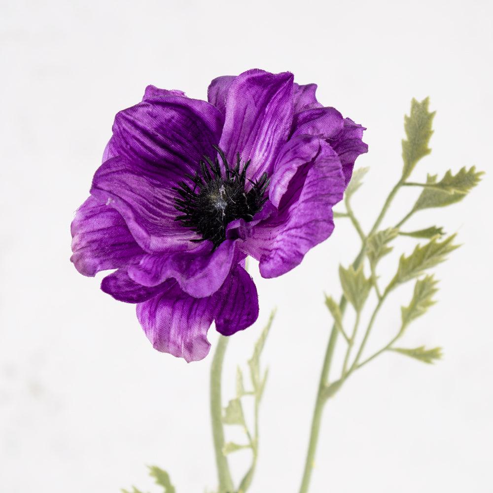 Artificial Flowers | Anemone Nora, Artificial, Purple, 10cm x 53cm Artificial Artificial Flowers