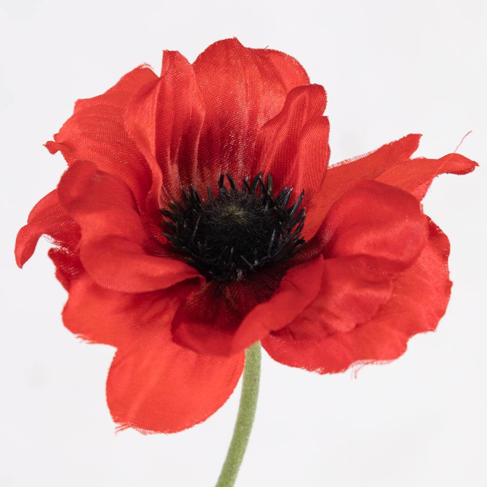 Artificial Flowers | Anemone Nora, Artificial, Red, 10cm x 53cm Artificial Artificial Flowers