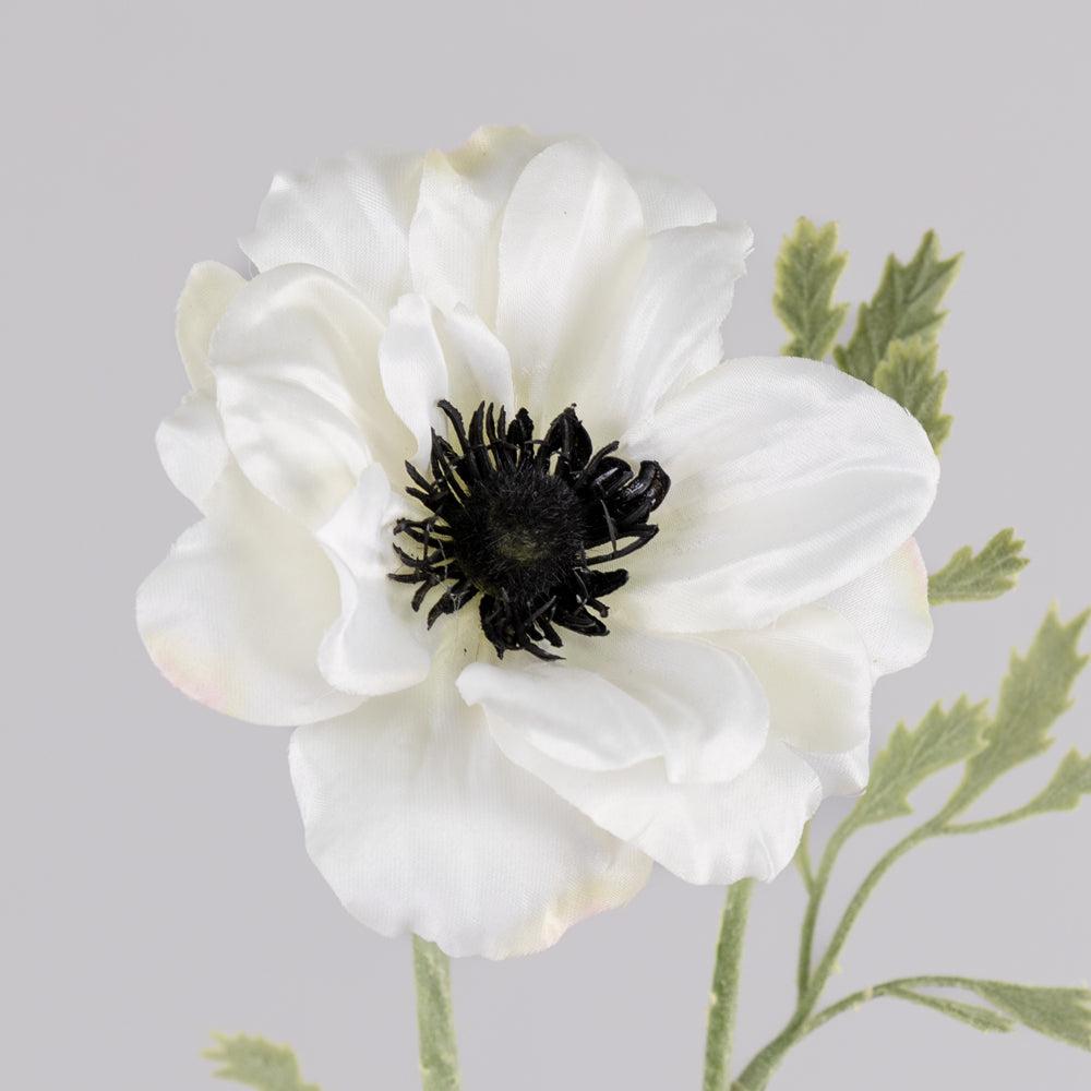 Artificial Flowers | Anemone Nora, Artificial, White, 10cm x 53cm Artificial Artificial Flowers