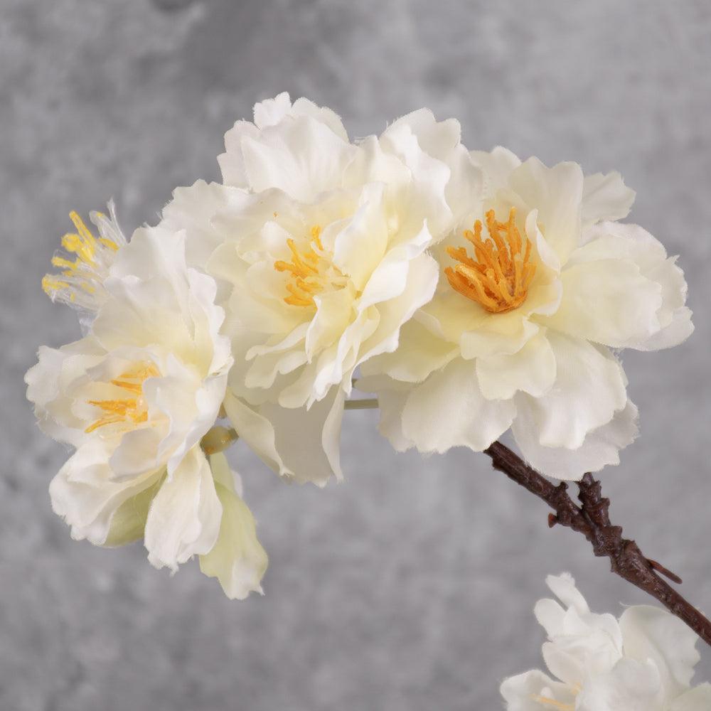 Artificial Flowers | Blossom spray (Silk-ka), Artificial, white, 63cm Artificial Artificial Blossoms