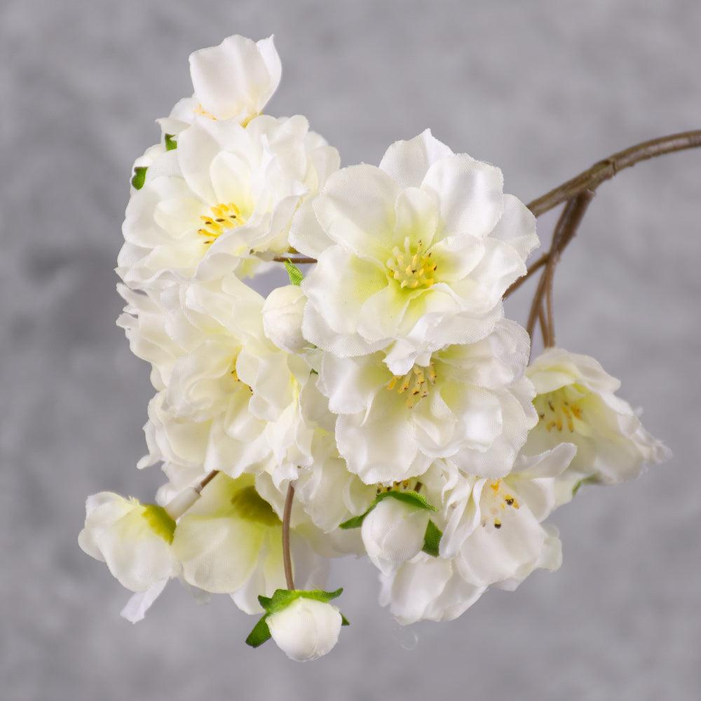 Artificial Flowers | Blossom spray (Silk-ka), Artificial, white/green, 84cm Artificial Artificial Blossoms