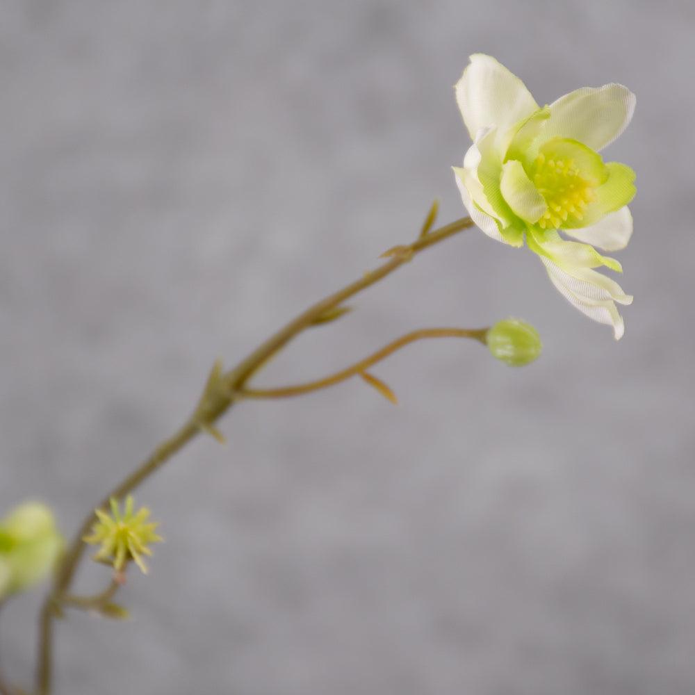 Artificial Flowers | Blossom spray (Silk-ka), Artificial, white/green, 99cm Artificial Artificial Blossoms