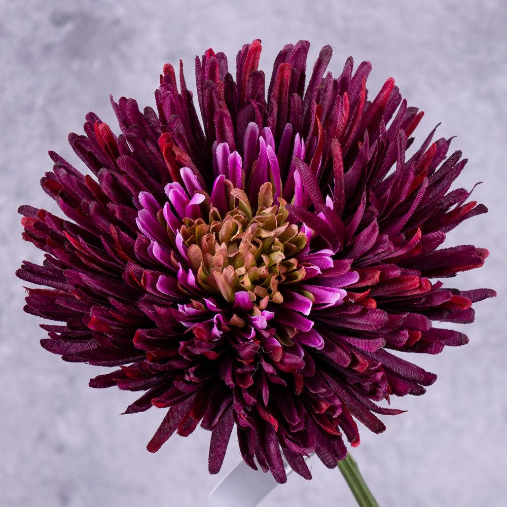 Artificial Flowers | Chrysanthemum Stem (Silk-ka), Artificial, Burgundy, 81cm Artificial Artificial Flowers