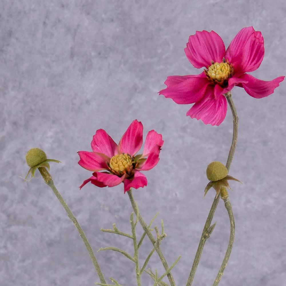 Artificial Flowers | Cosmos bipinnatus, 5 Flowers, Artificial, Cerise Pink, 72cm Artificial Artificial Flowers