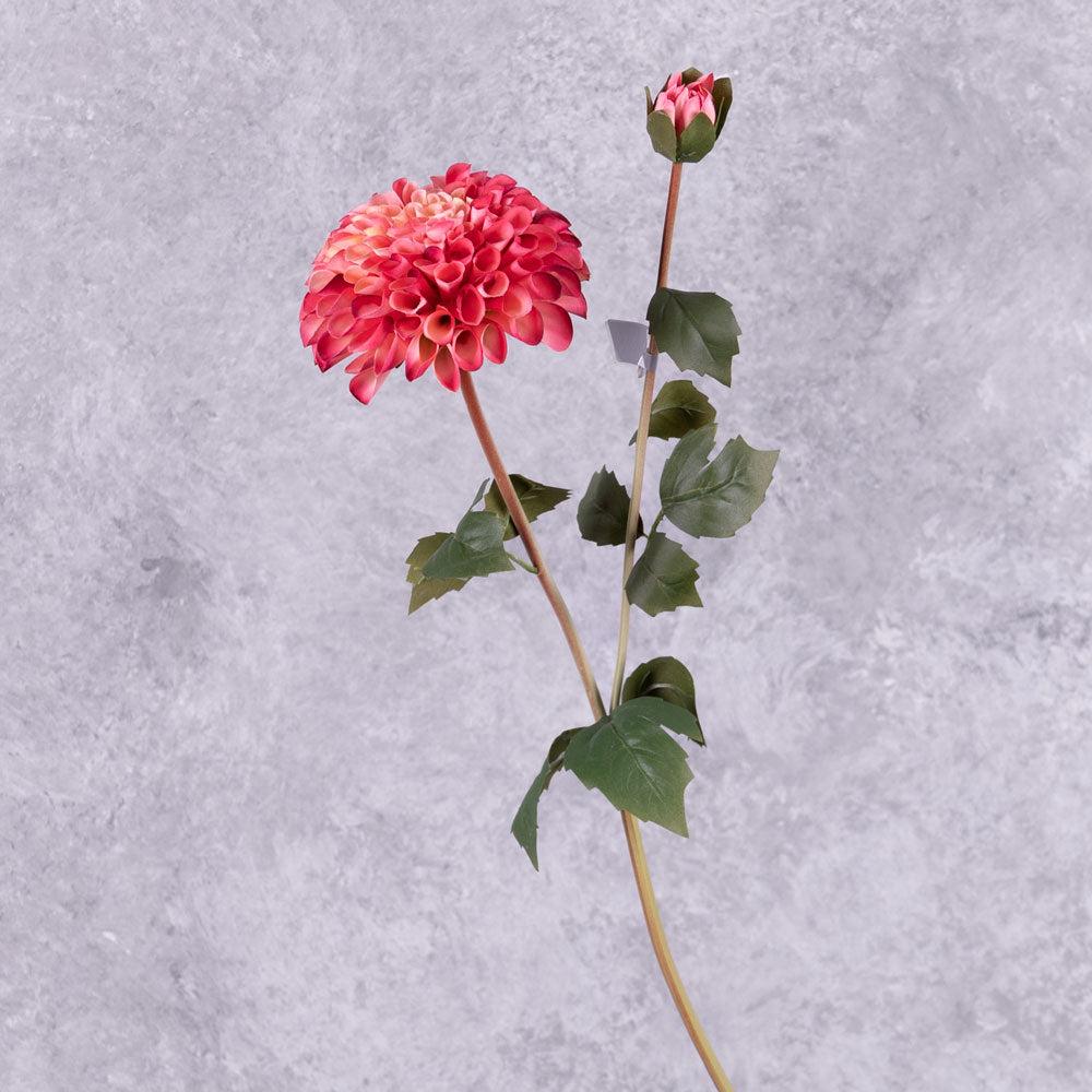 Artificial Flowers | Dahlia Spray (Silk-ka), Artificial, Pink / Red, 80cm Artificial Artificial Flowers