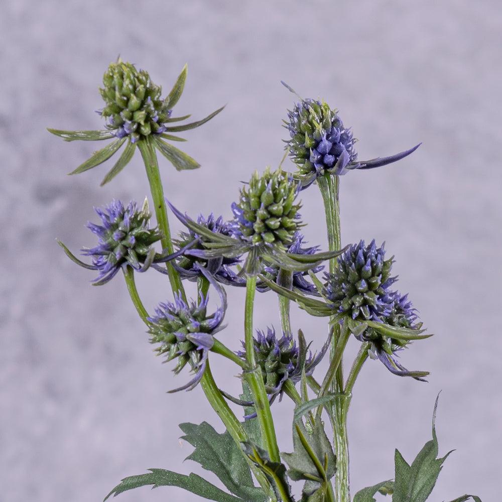 Artificial Flowers | Eryngium Thistle, Artificial, Green/Purple, 65cm Artificial Artificial Flowers