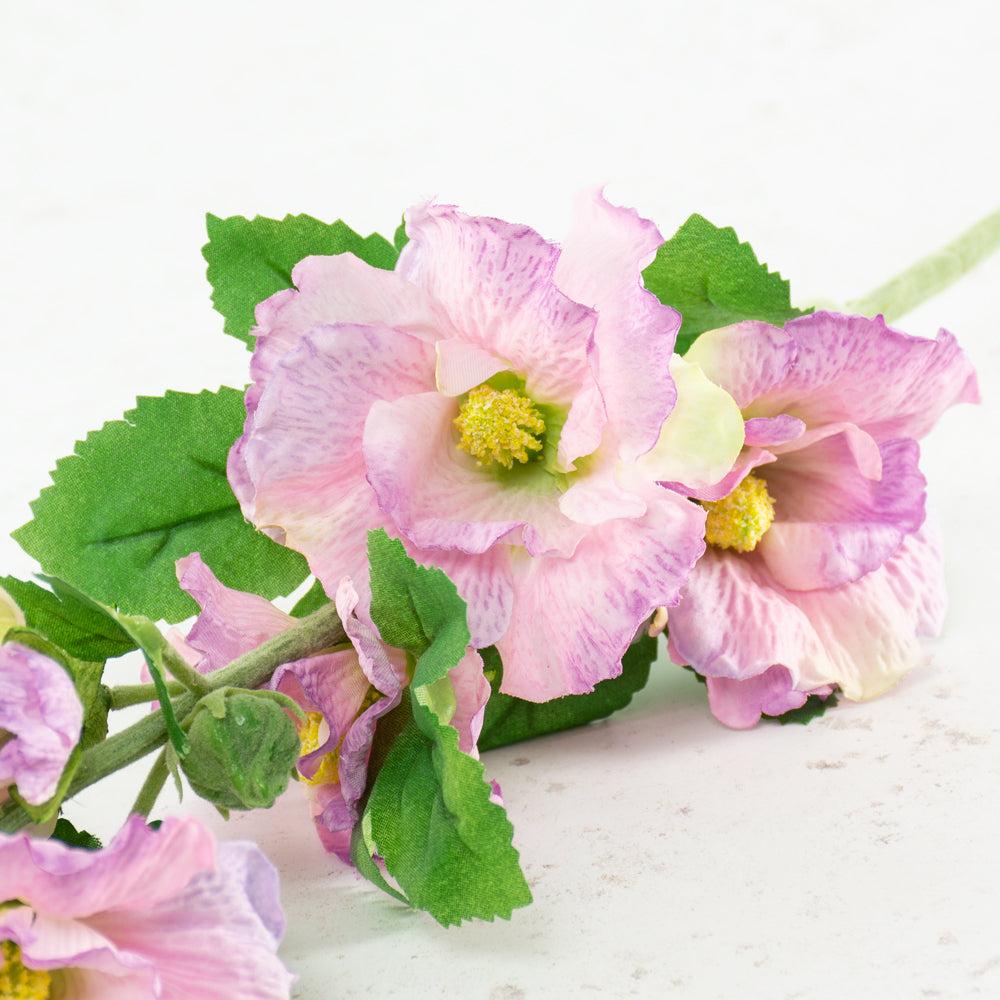 Artificial Flowers | Hollyhock, Spring Dream, Artificial, Lilac, 87cm Artificial Artificial Flowers