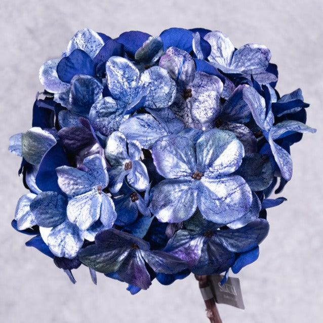 Artificial Flowers | Hydrangea Stem, (Silk-ka), Artificial, Blue, 74cm Artificial Artificial Flowers