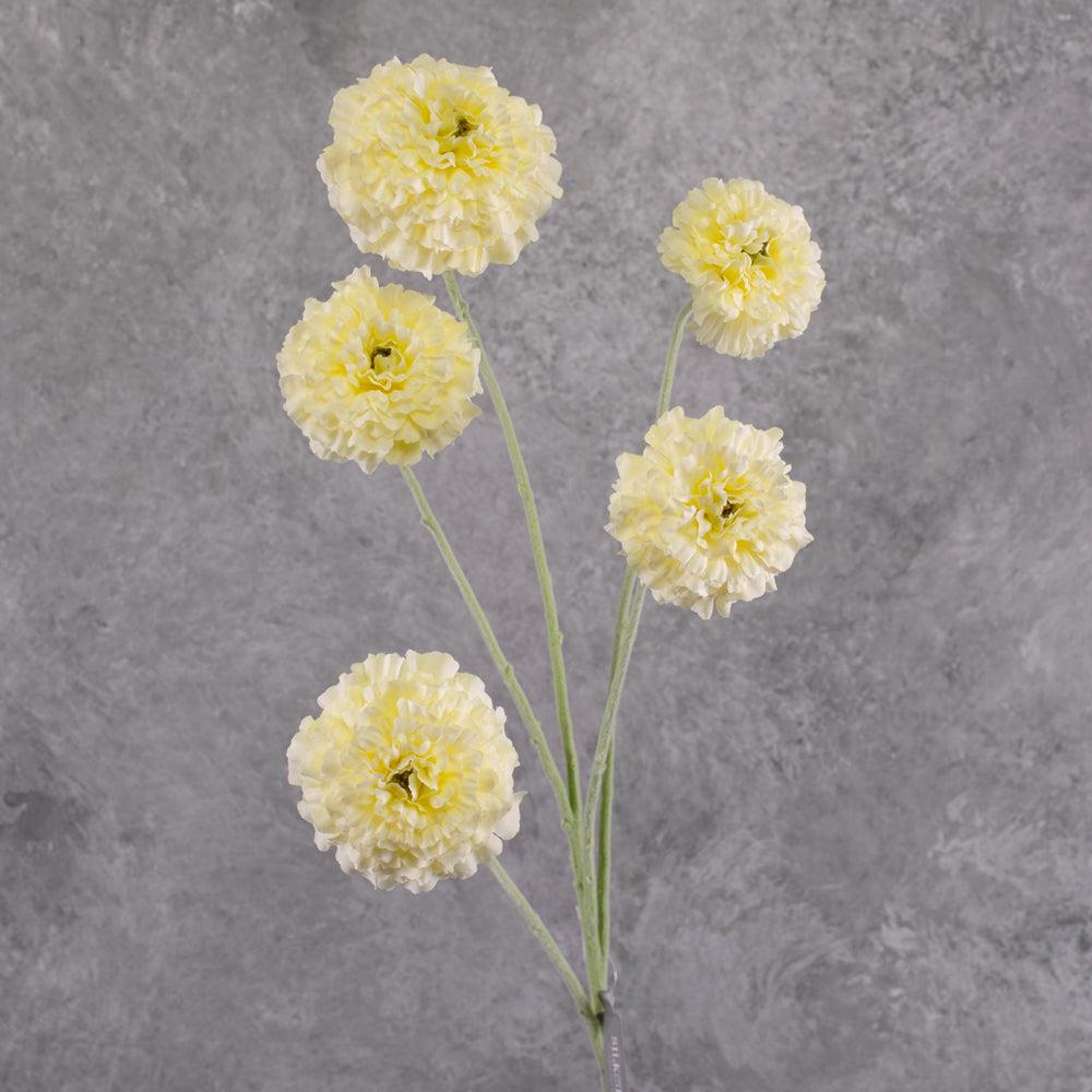 Artificial Flowers | Marigold spray (Silk-ka), Artificial, Cream, 91cm Artificial Artificial Flowers