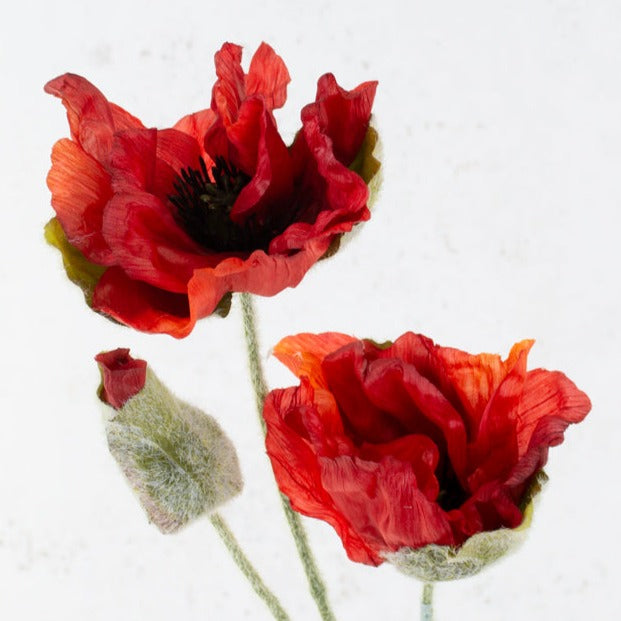 Artificial Flowers | Papaver ‘Ann’, Artificial, Red, 76cm Artificial Artificial Flowers