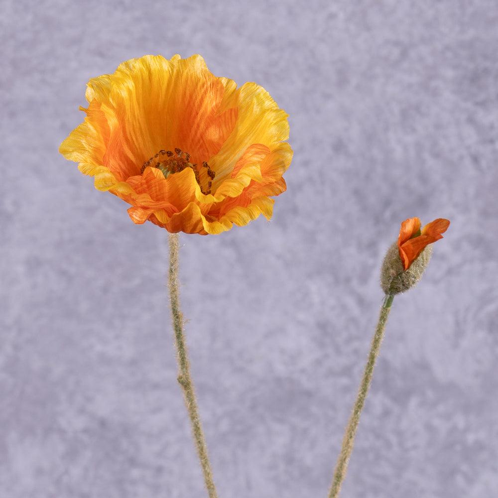 Artificial Flowers | Papaver, (Poppy), Artificial, Orange, 65cm Artificial Artificial Flowers