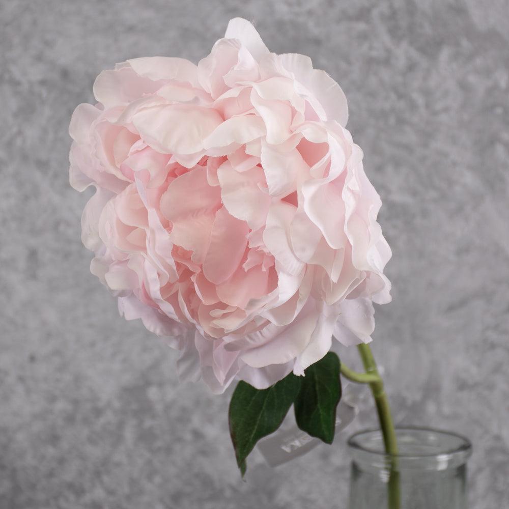 Artificial Flowers | Peony Stem (Silk-ka), Artificial, Light Pink, 57cm Artificial Artificial Flowers