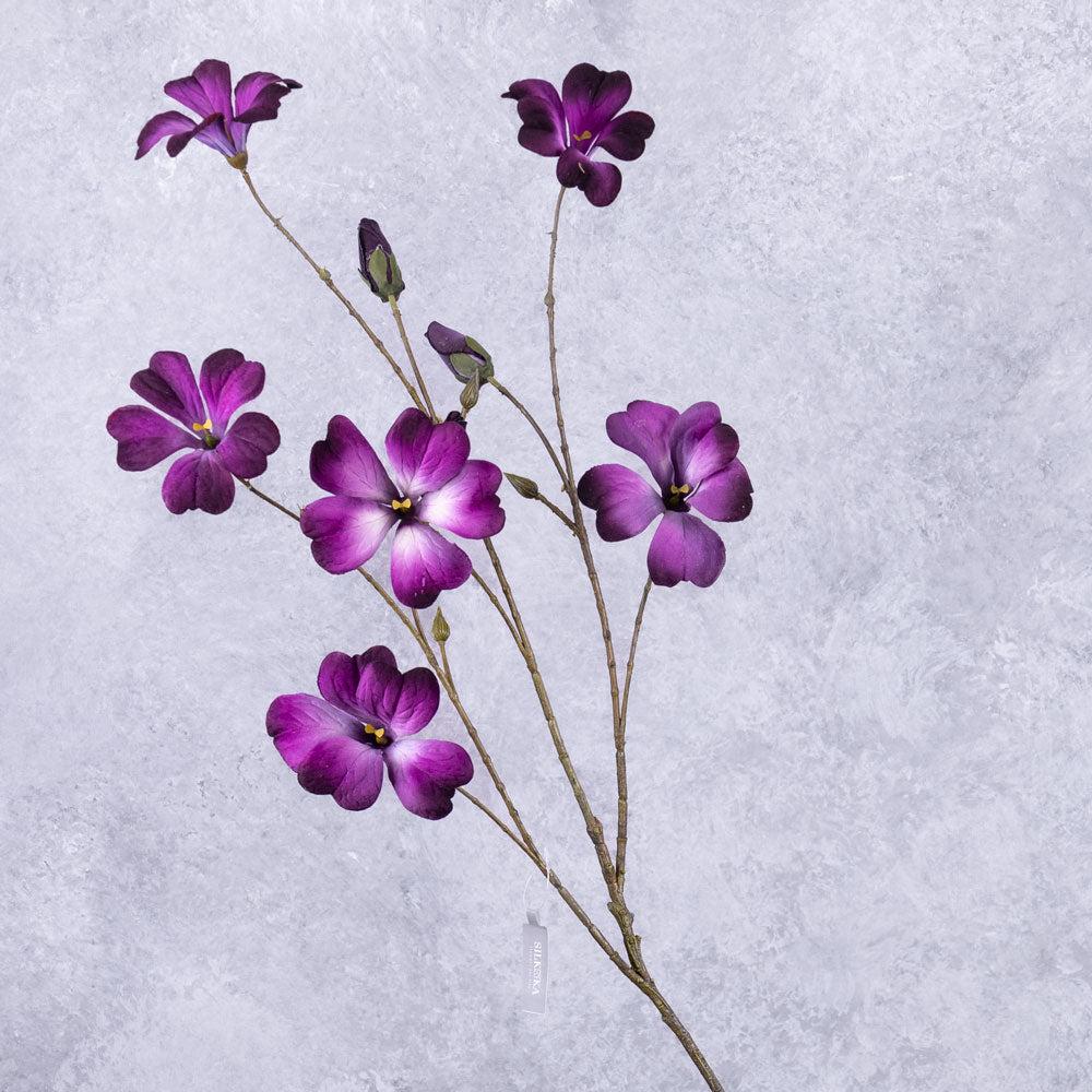 Artificial Flowers | Petunia Spray (Silk-ka), Artificial, Dark Purple, 95cm Artificial Artificial Flowers