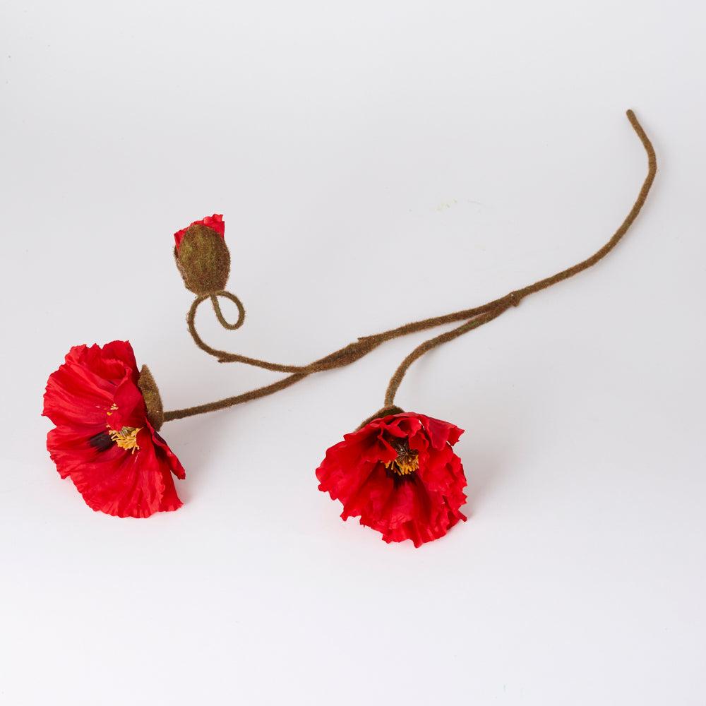 Artificial Flowers | Poppy Flower, Meadow, (Artificial), Red, 90cm Artificial Artificial Flowers