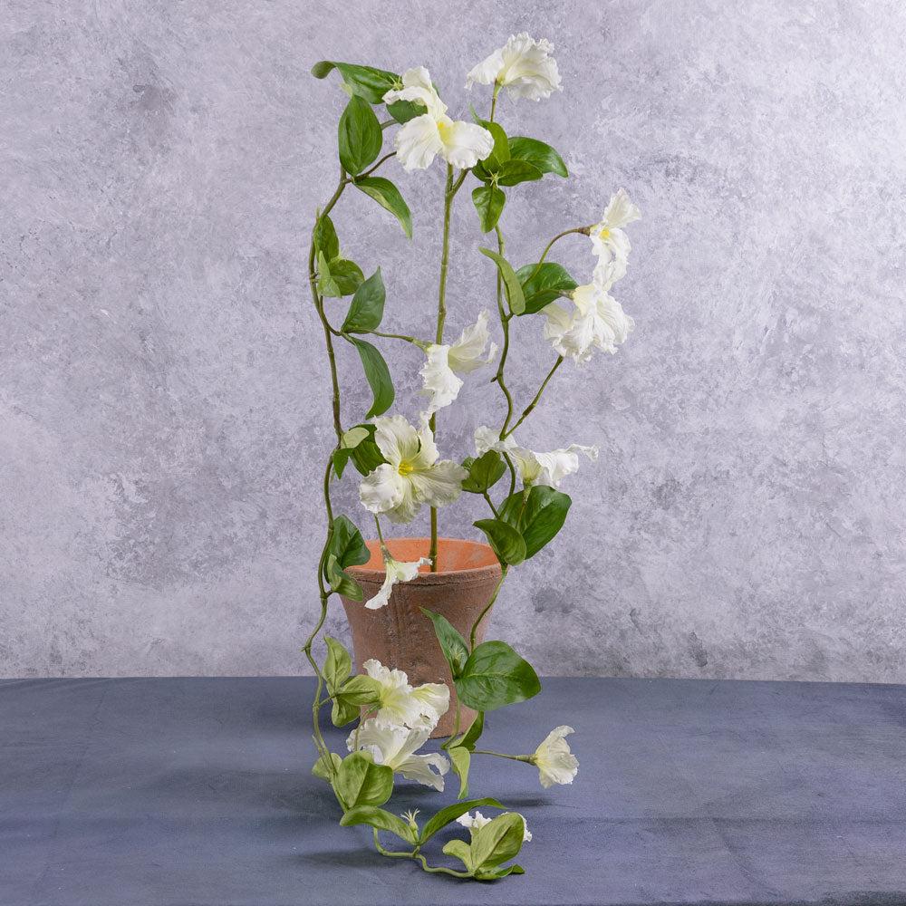 Artificial Foliage | Petunia Garland, Artificial, White, 132cm Artificial Artificial Flowers