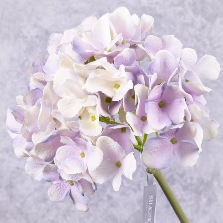 Artificial Hydrangeas | Hydrangea Stem, (Silk-ka), Artificial, Lavender, 48cm Artificial Artificial Flowers