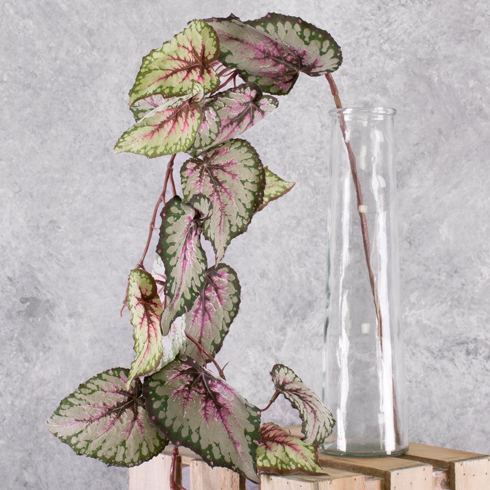 Artificial Indoor Plants | Begonia Rex Plant, Artificial, Red/Green, 111cm Artificial Artificial Foliage