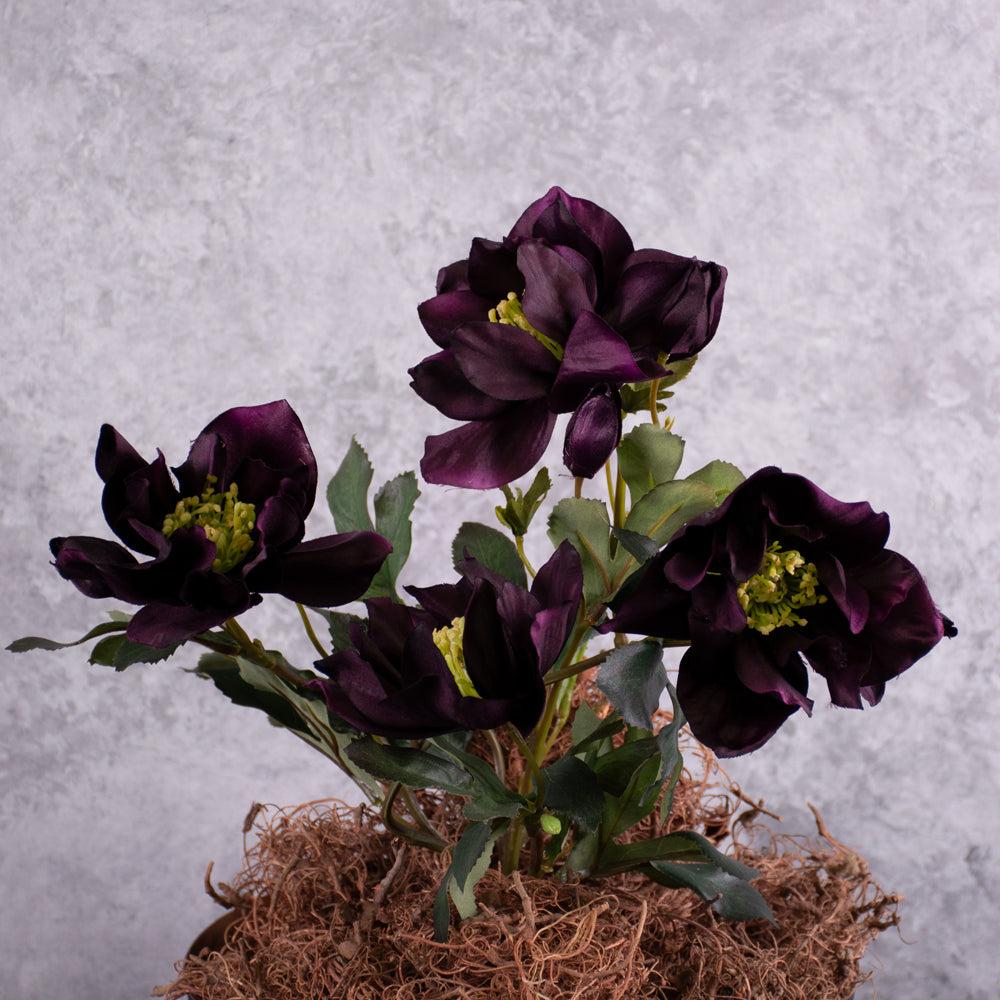 Artificial Outdoor & Garden Plants | Helleborous Bush, Artificial, Purple, 43cm Artificial Artificial Outdoor & Garden Plants