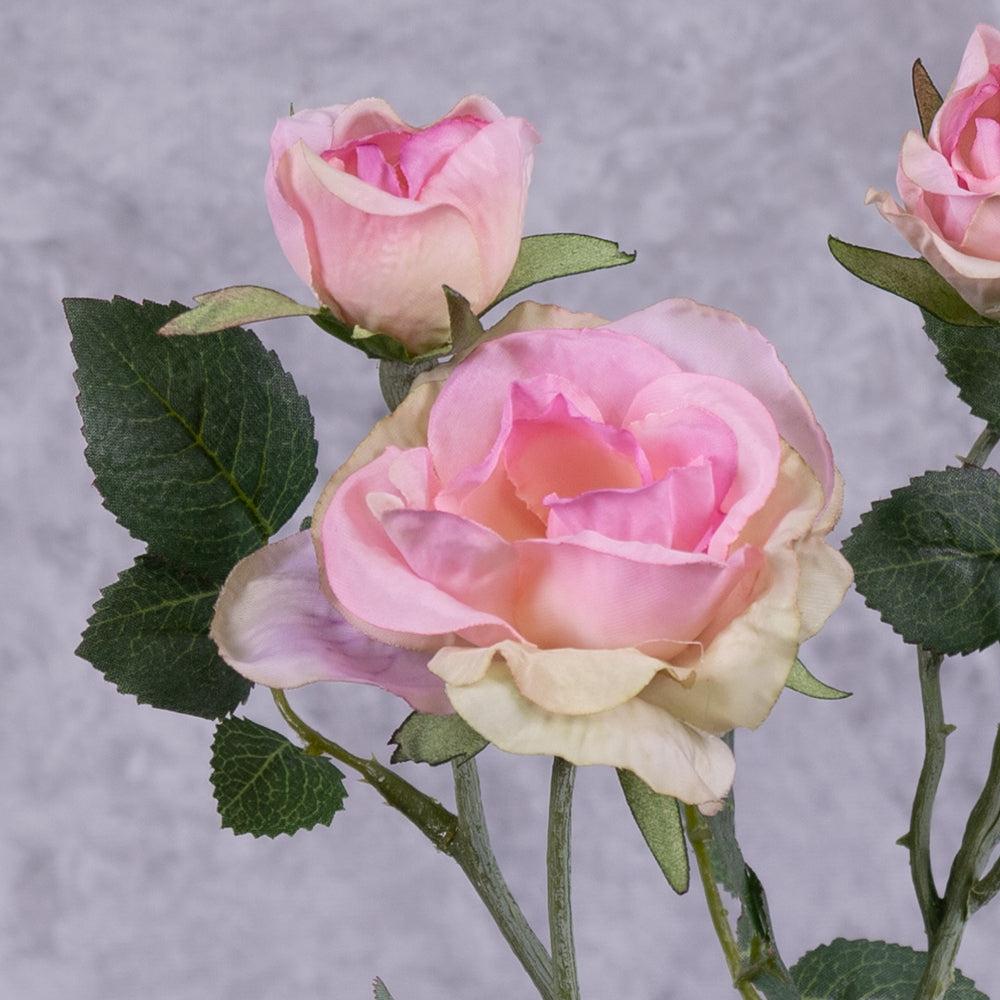 Artificial Roses | Rose Spray, Elsa, Artificial, Light Pink, 48cm Artificial Artificial Roses