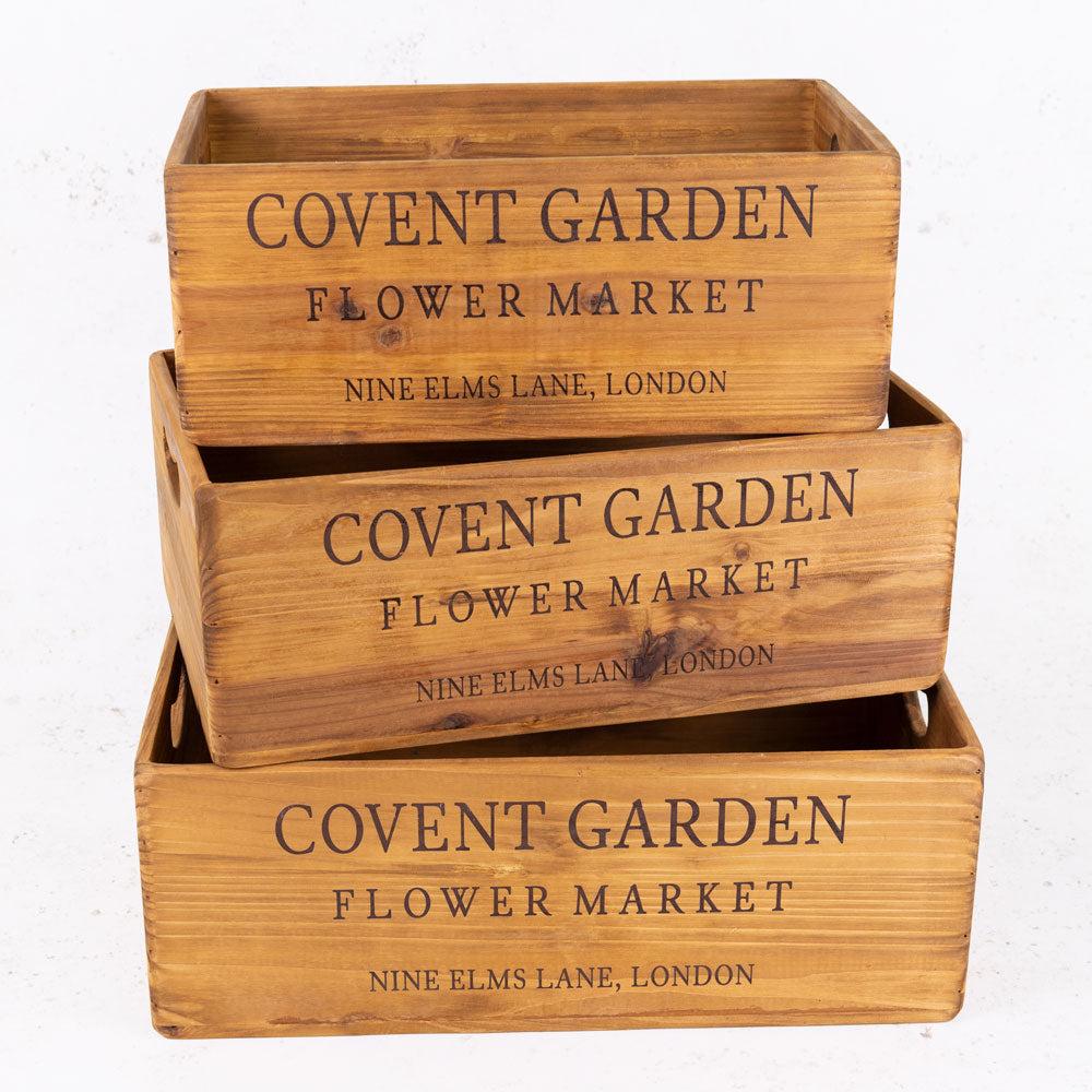 Baskets | Crates, Covent Garden, Wood, Set x 3 Baskets Baskets