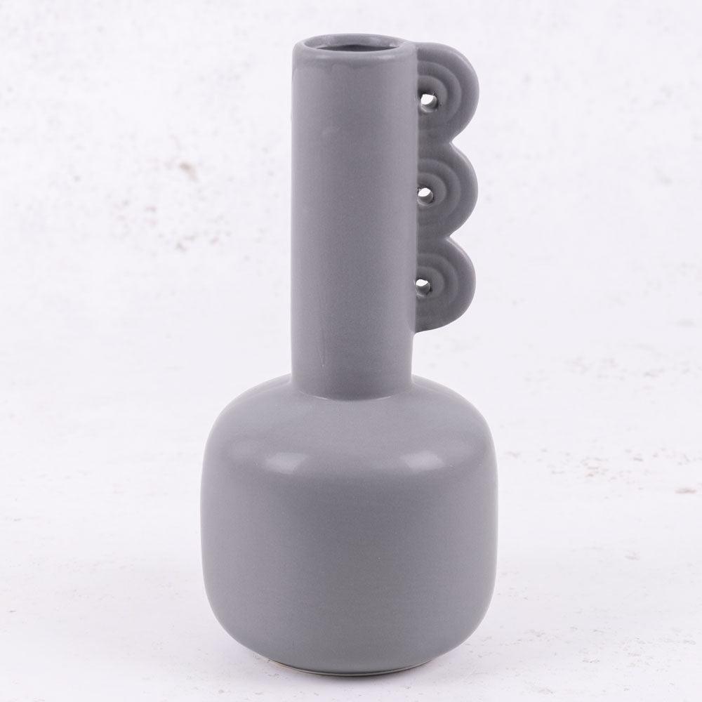 Bottles | Vase, Long Neck, Ceramic, Grey, H26cm Bottles Bottles