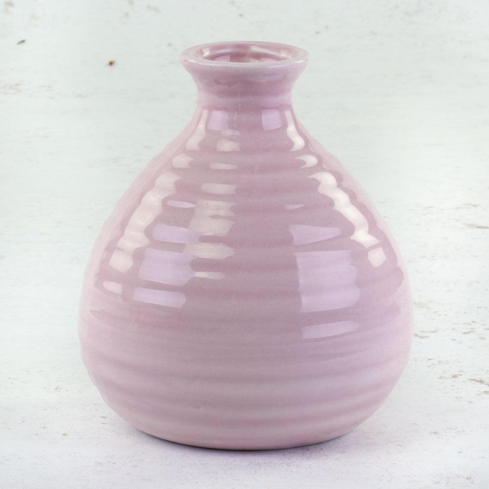 Ceramics | Bud Vase, Ridged, Ceramic, Pink, H13cm Ceramics Ceramics