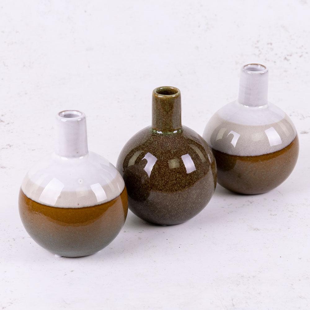 Ceramics | Bud Vase Trio, Ceramic, Neutral Mix, H10.5cm Ceramics Ceramics