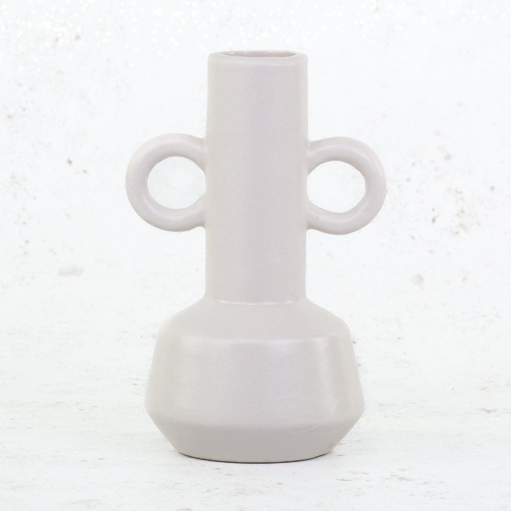 Ceramics | Vase, 2 Handles, Porcelain, White, H15cm Ceramics Ceramics