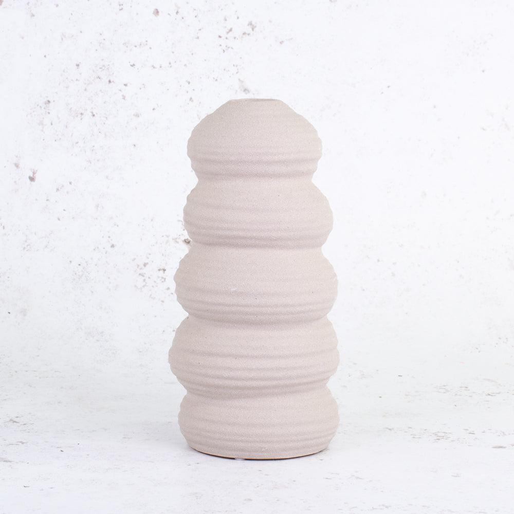 Ceramics | Vase, Balancing Stone, Ceramic, Cream, H25cm Ceramics Ceramics