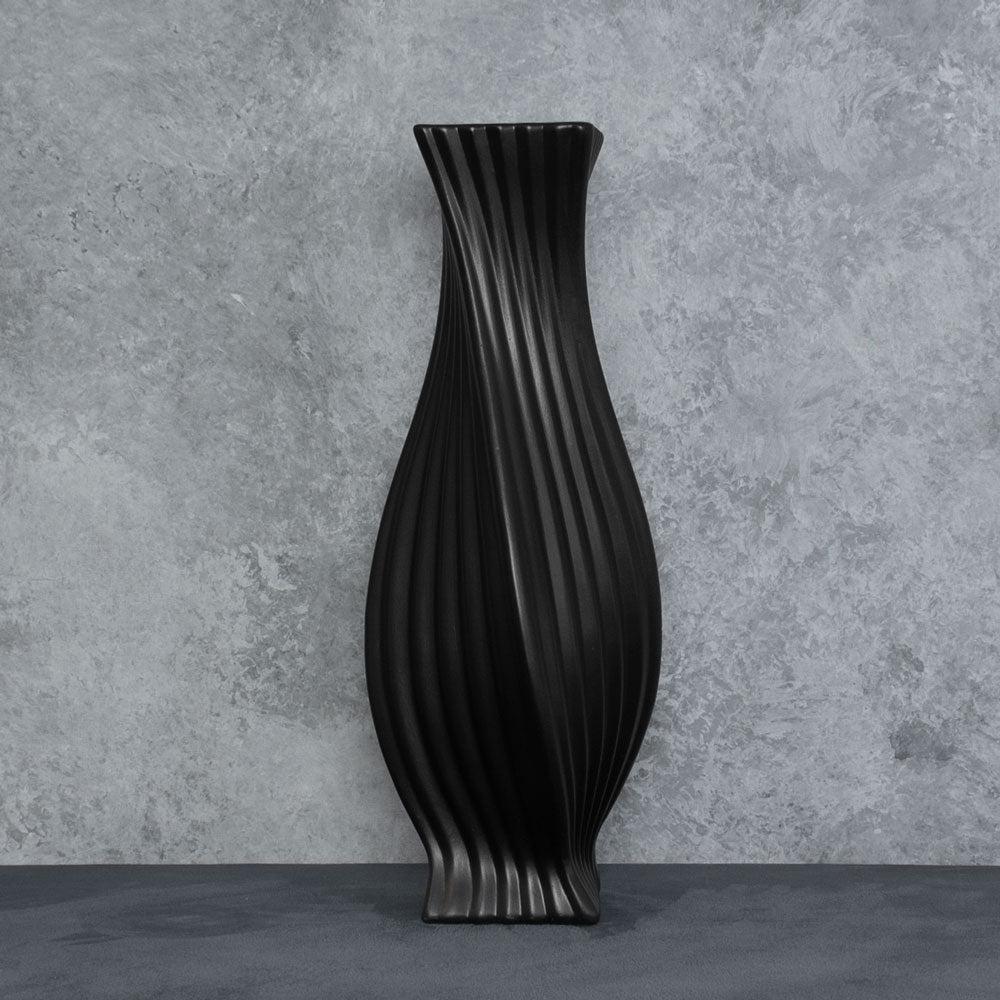 Ceramics | Vase, Elegant Twist, Ceramic, Black, H45cm Ceramics Ceramics