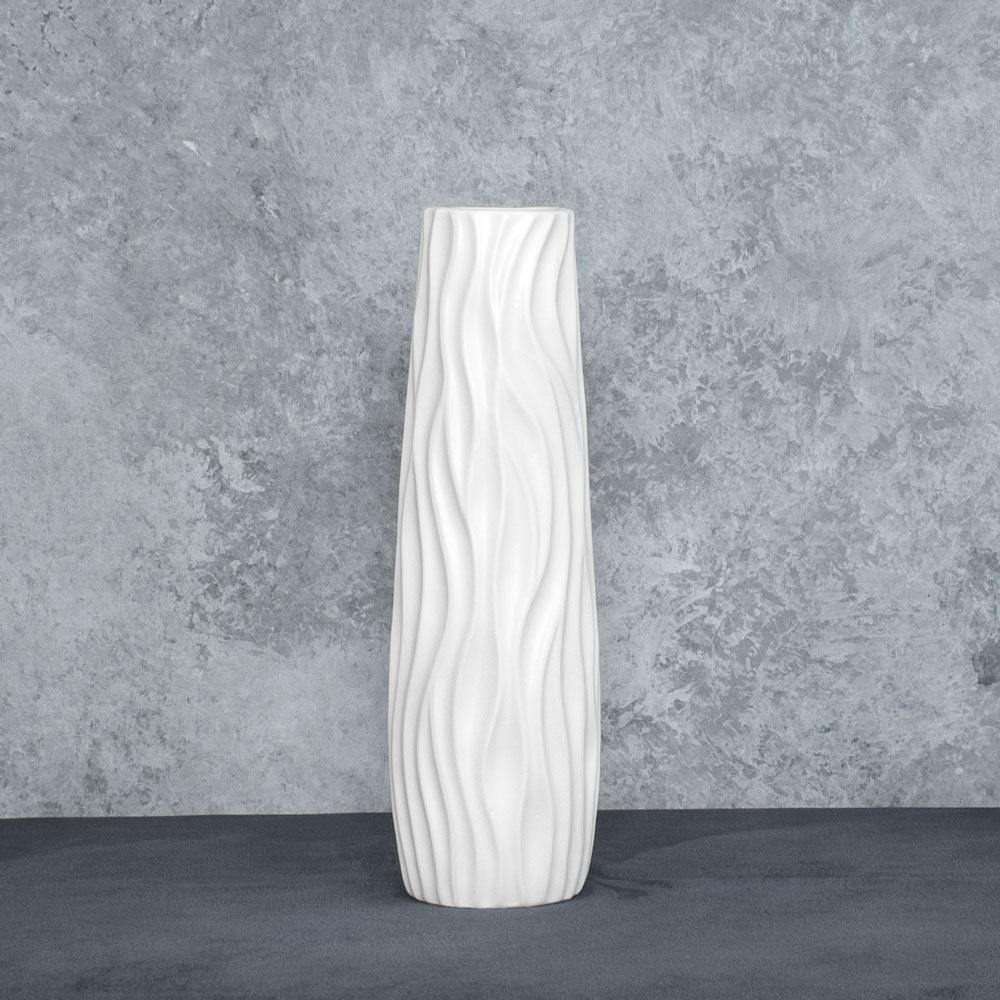 Ceramics | Vase, Elegant Wavy, Ceramic, White, H33cm Ceramics Ceramics