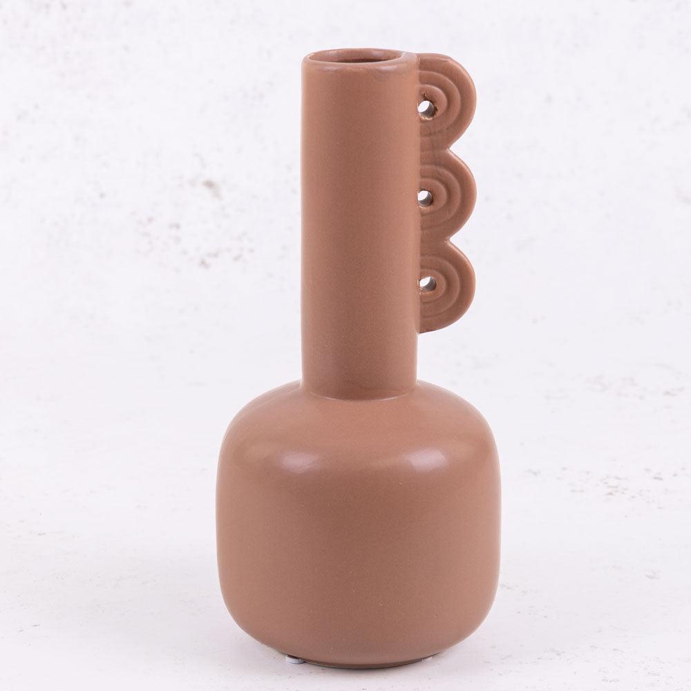 Ceramics | Vase, Long Neck, Ceramic, Brown, H26cm Bottles Bottles