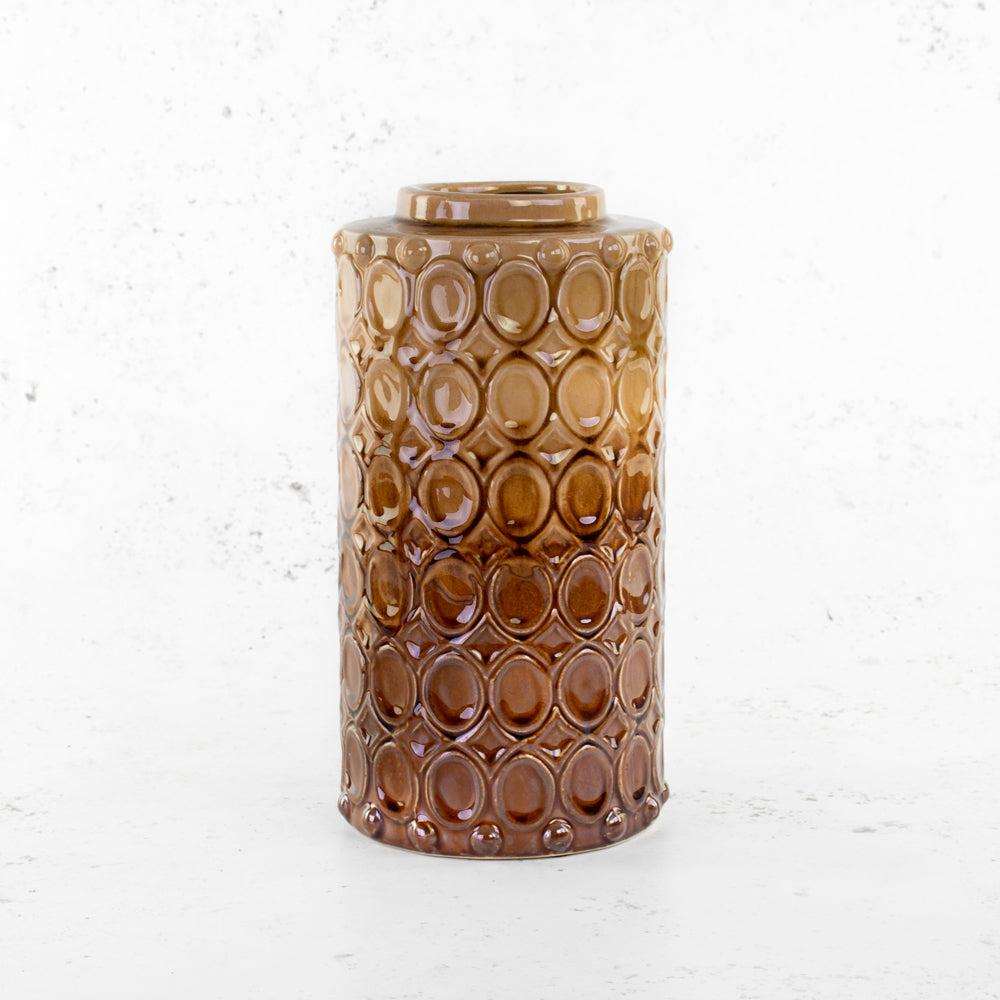 Ceramics | Vase, Patterned Ombre, Brown, H27cm Ceramics Ceramics