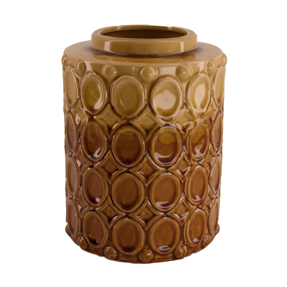 Ceramics | Vase, Patterned Ombre, Ceramic, Brown, H22cm Ceramics Ceramics