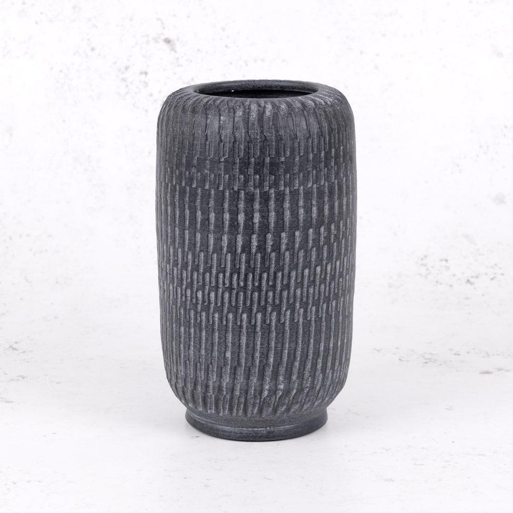 Ceramics | Vase, Terracotta, Black/White Wash, 24cm Ceramics Ceramics