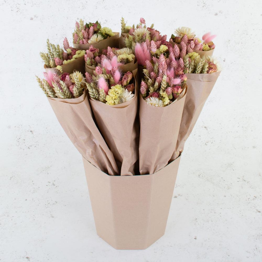 Dried Flower Bouquets & Bunches | Bucket, Wildflower Bunches, Dried, Yellow Pink Dried Dried Flower Bouquets & Bunches