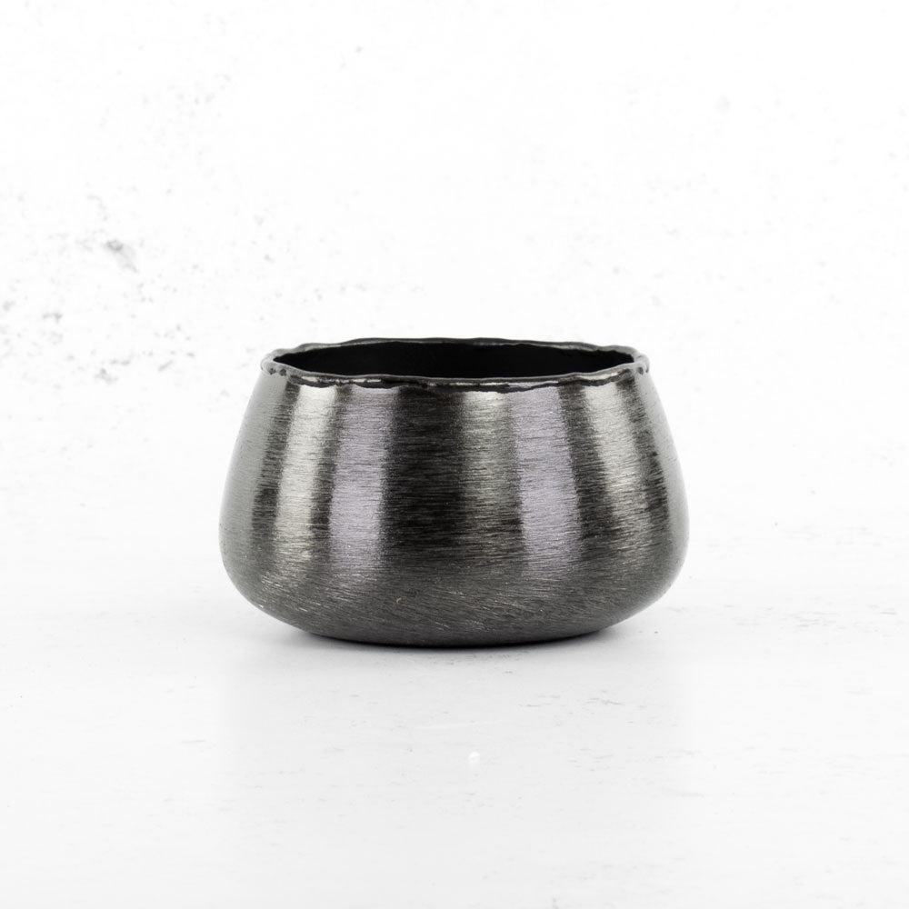 Faux Plants & Pots | Pot cover, Hyde Park, Brushed Smoke Black, H8cm Faux Plants & Pots Faux Plants & Pots