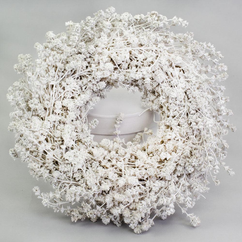 Florals | Linen Herb Wreath, Preserved, Misty White, 25cm Florals Florals