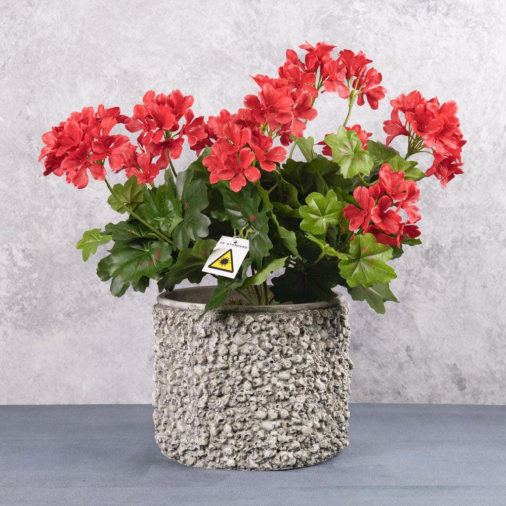 Florals | Pelargonium, Artificial, Red, 40cm UV Safe Artificial Florals