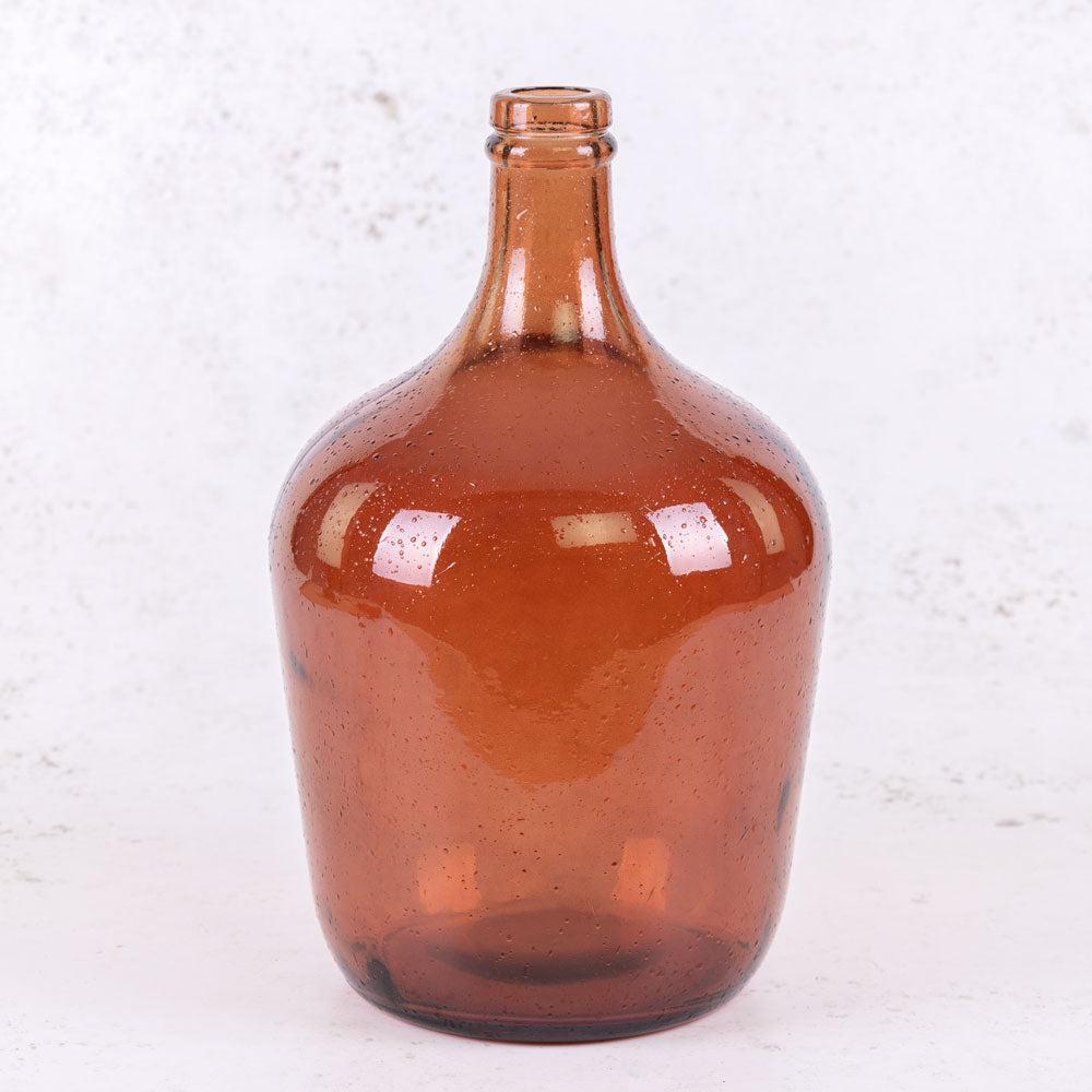 Glassware | Bottle Vase, Recycled Glass, Deep Amber, H30cm Bottles Bottles