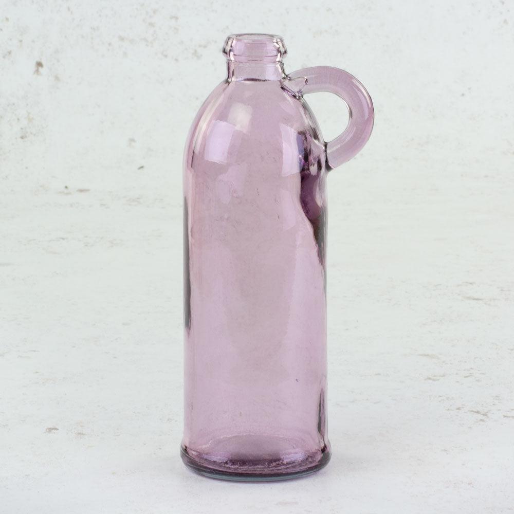 Glassware | Bottle Vase, Recycled Glass, with handle, Lilac, H22cm Bottles Bottles