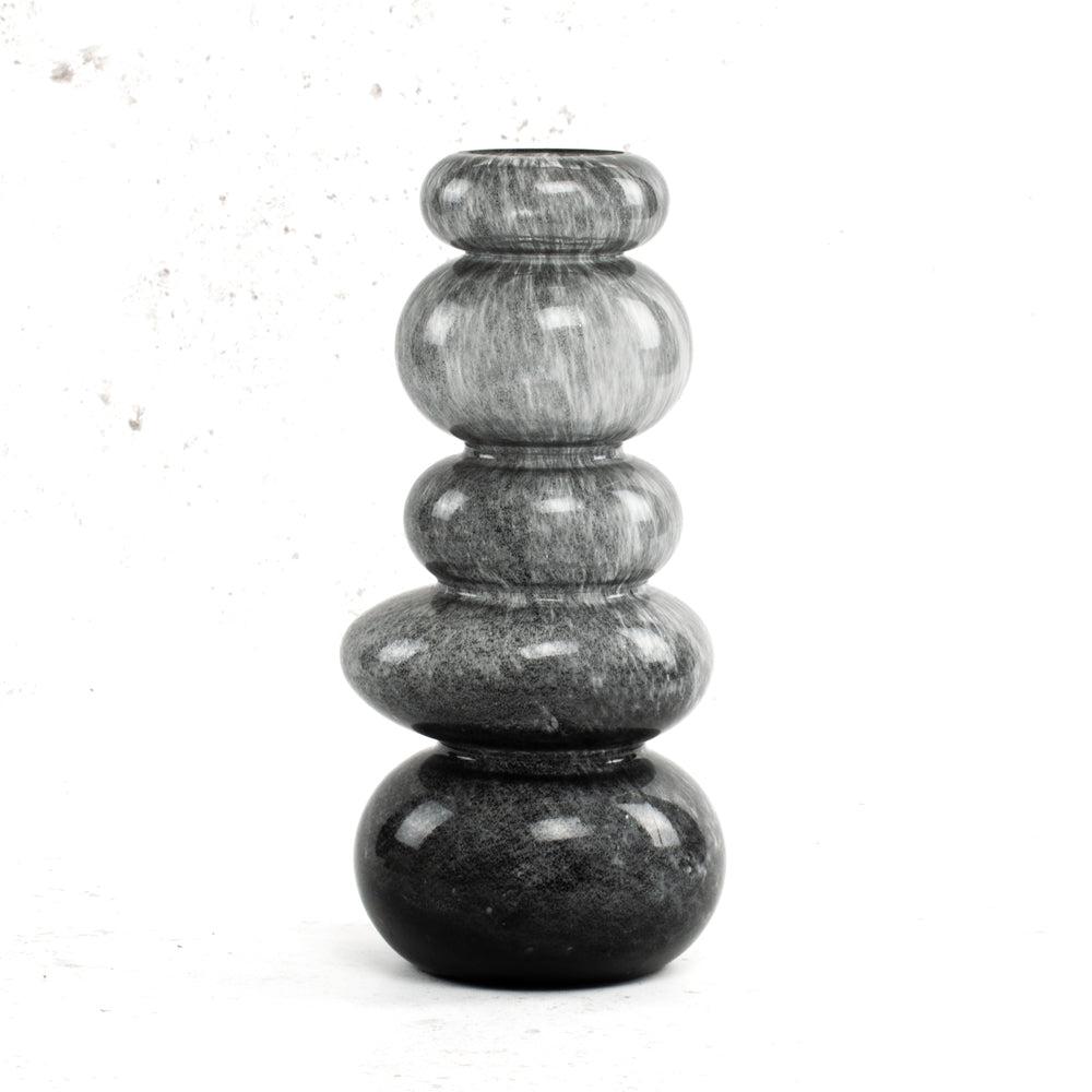 Glassware | Vase, Balancing Stone, Glass, Grey, H30cm Glassware Glassware