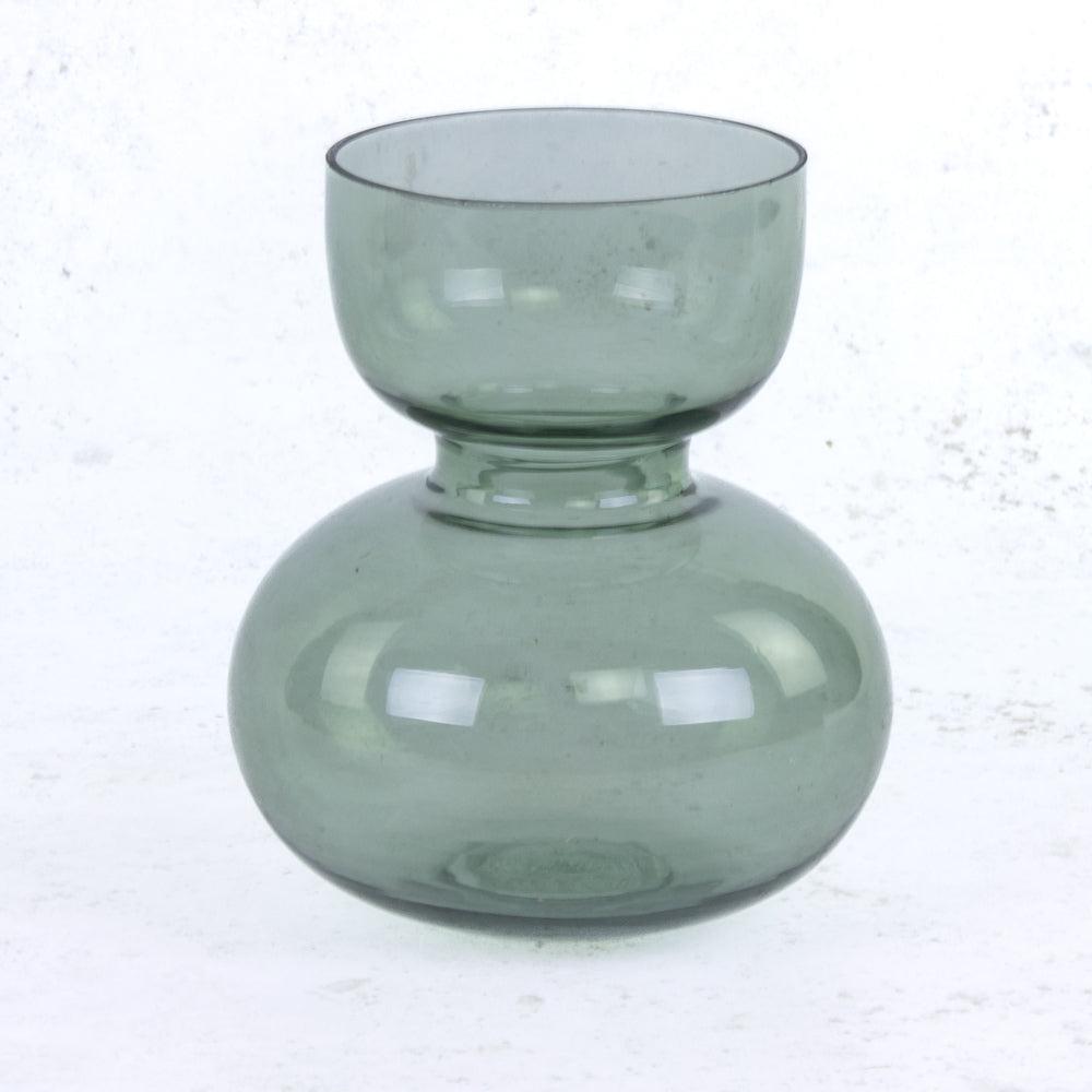 Glassware | Vase, Double Bowl, Glass, Grey, H17.2cm Glassware Glassware