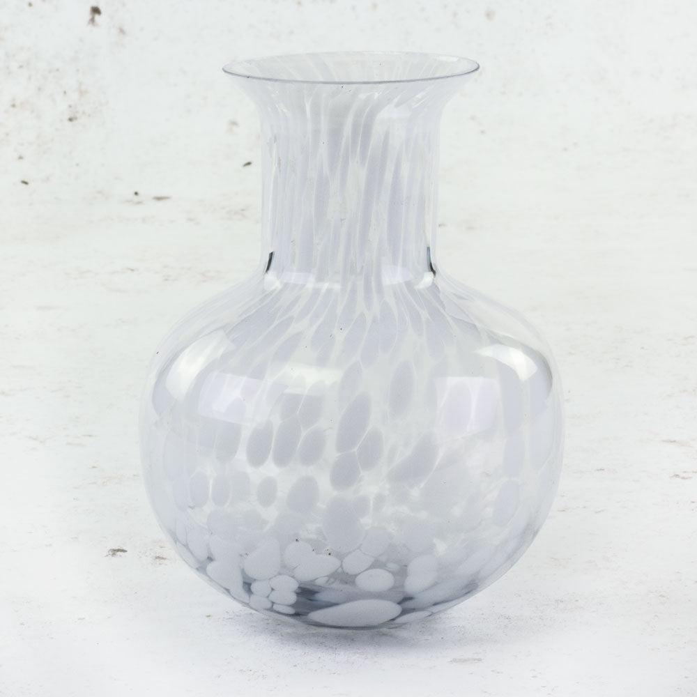 Glassware | Vase, Glass, with White Pattern Detail, H17cm Glassware Glassware