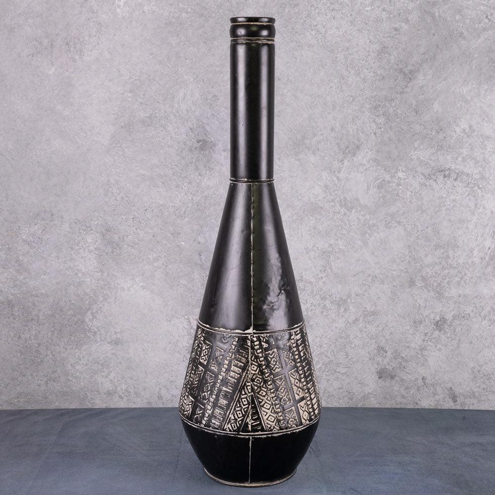 Pots | Bottle Vase, Battambang, Metal, Antique Black, H75cm Interior Decorations Pots