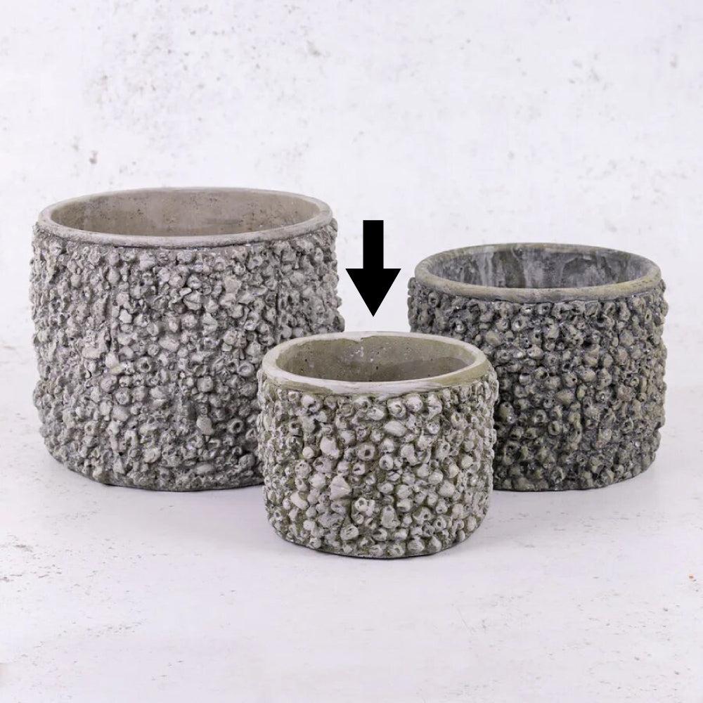 Pots | Pot, Textured, Fibre Stone, Grey, H11cm Interior Decorations Pots