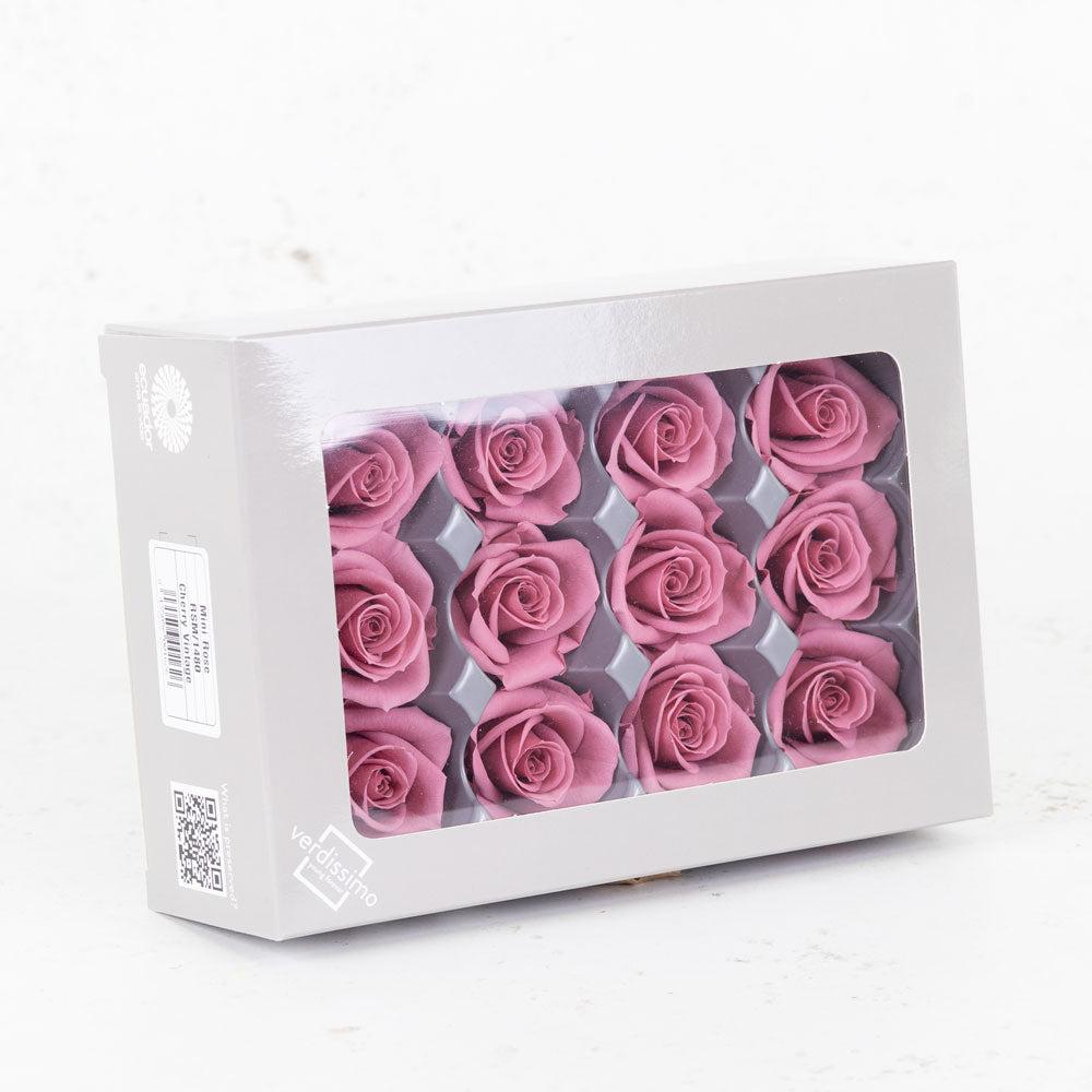 Preserved Flowers | Rose Heads, Preserved, Mini, Cherry Vintage, Box 12 Preserved Preserved Flowers