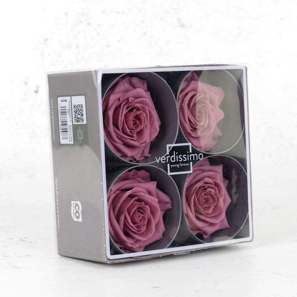 Preserved Flowers | Rose Heads, Preserved, Premium, Cherry Vintage, Box 4 Preserved Preserved Flowers